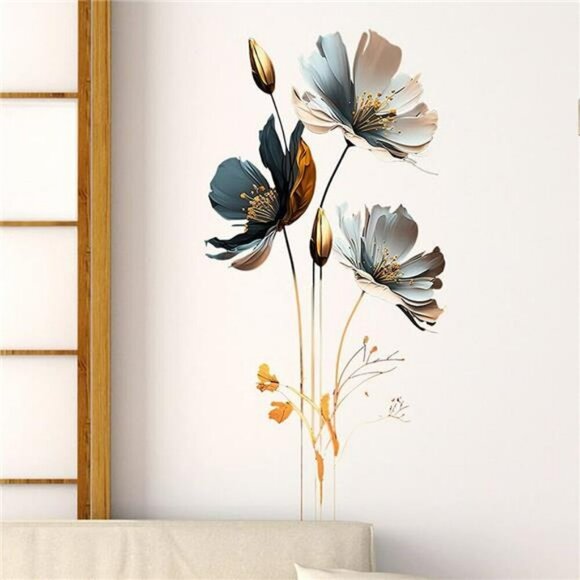 3D Floral Wall Stickers Waterproof Removable Wall Decals for Home Decor - Picture 6 of 7